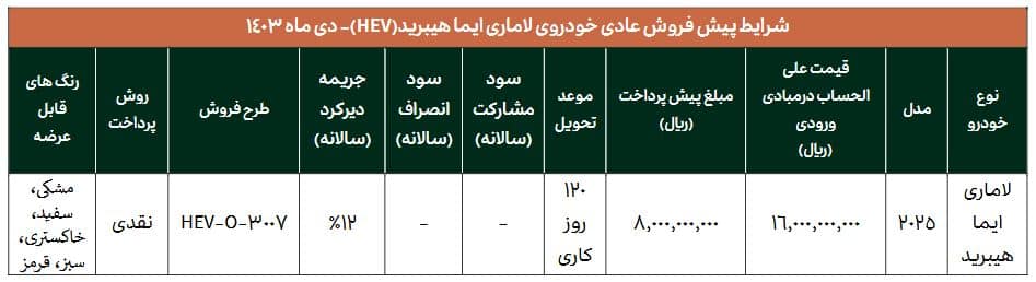 بخشنامه ثبت نام لاماری هیبرید