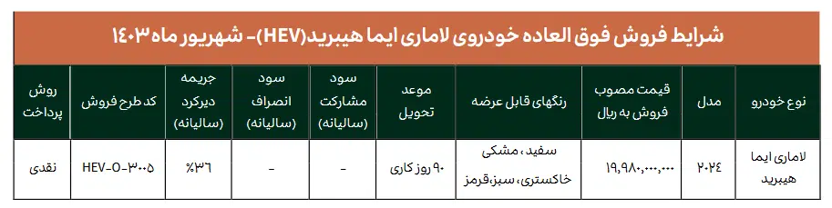 نحوه ثبت نام و خرید لاماری هیبریدی از کارخانه