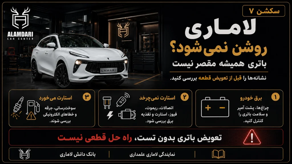 لاماری روشن نمیشود؟